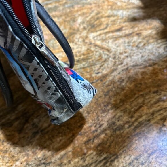 Biacci Leather Excellent Condition Hand Painted Satchel Purse Bag Handbag - Picture 7 of 8